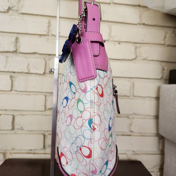 Nwot Coach Heritage Chelsea Signature Multi-Colored Shoulder Bag - Picture 9 of 16